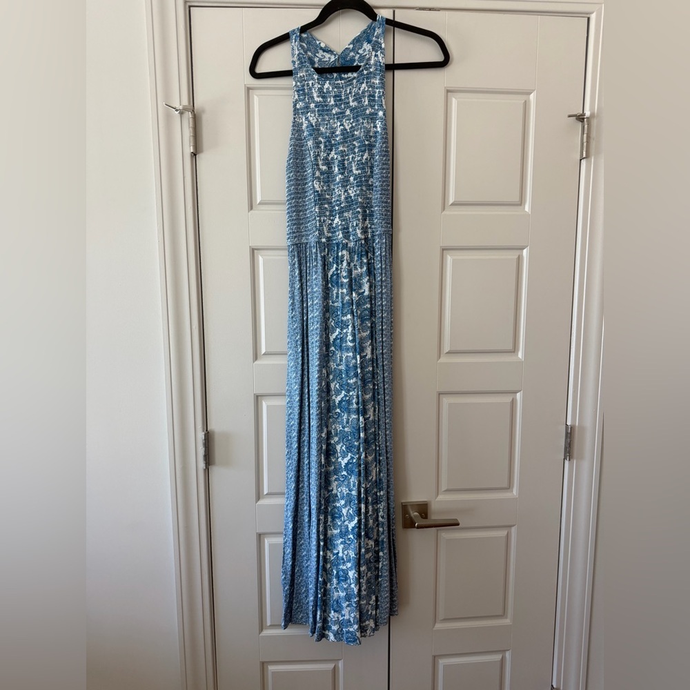 Japna Blue Floral Maxi Dress
